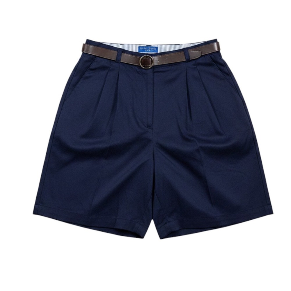 Karen Scott Sport Navy Blue Pleated Belted Shorts Womens 10 NWT Vintage  Preppy